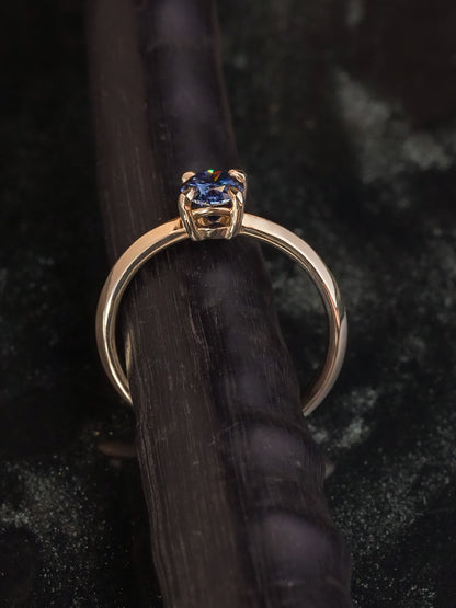 Olenna Oval Blue Moissanite Ring