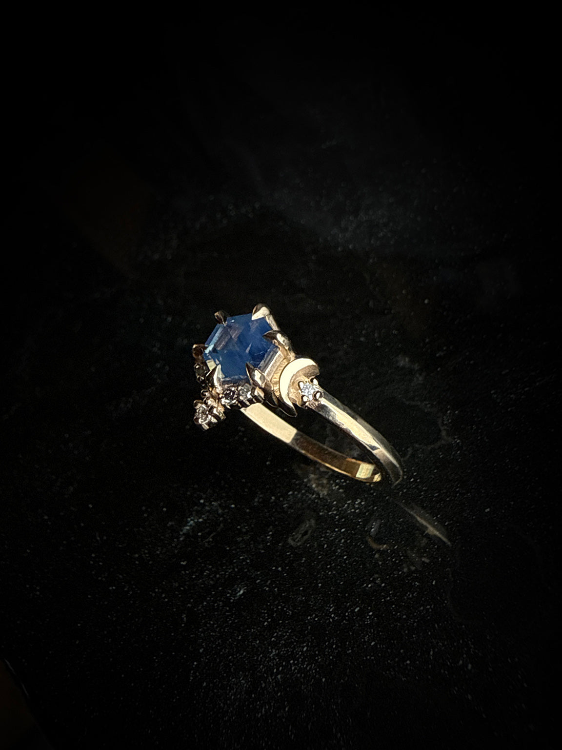 Ami Hex Opalescent Sapphire Ring