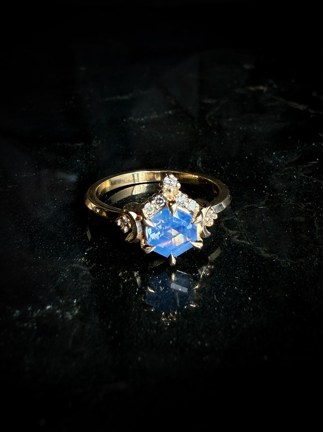 Ami Hex Opalescent Sapphire Ring