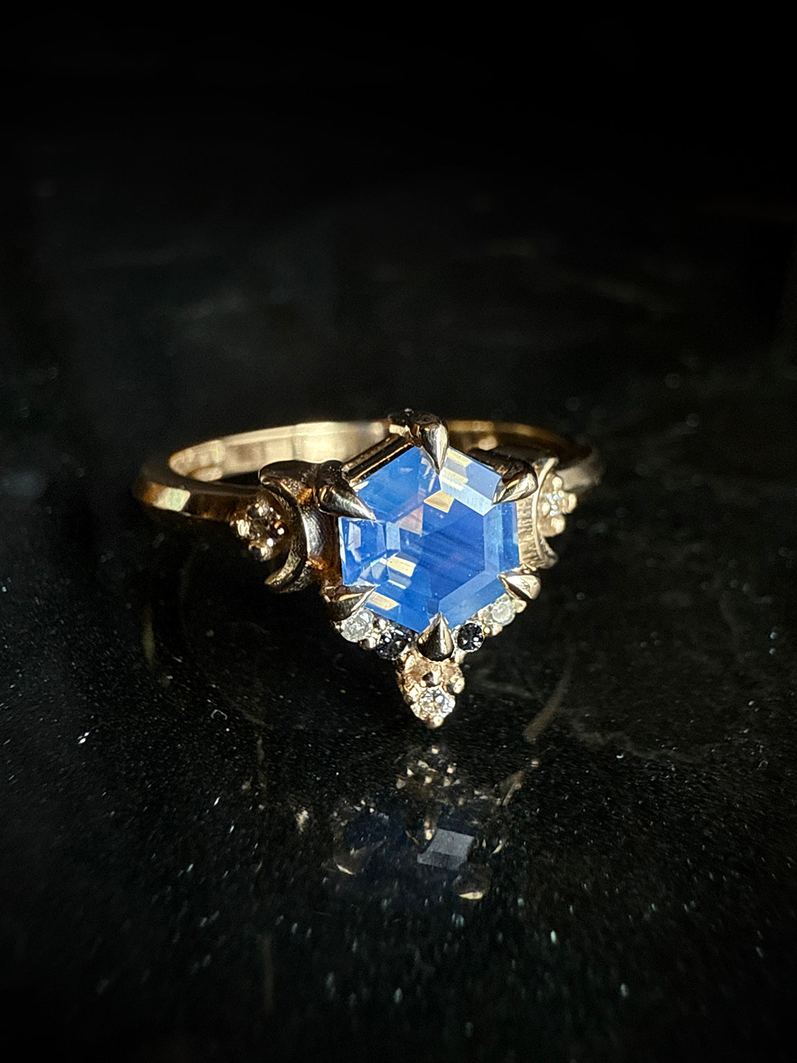 Ami Hex Opalescent Sapphire Ring