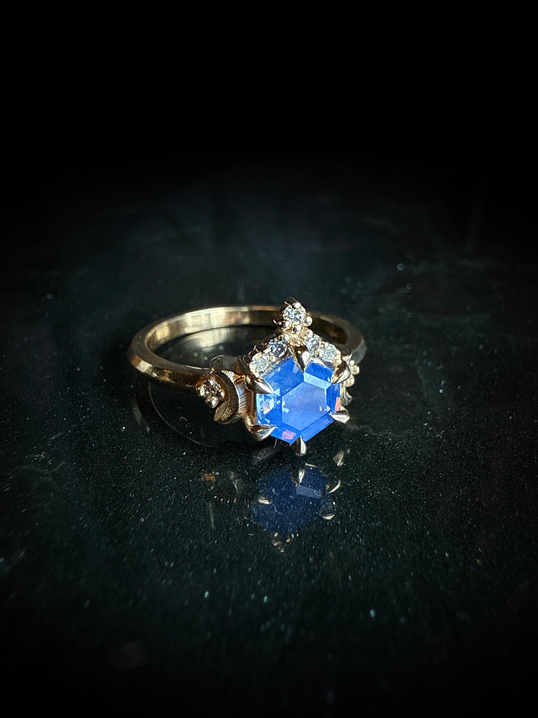 Ami Hex Opalescent Sapphire Ring