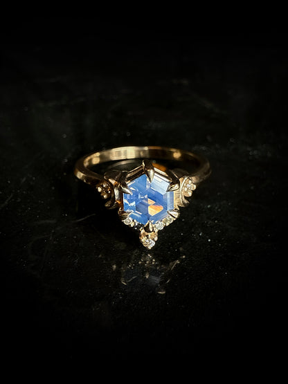 Ami Hex Opalescent Sapphire Ring