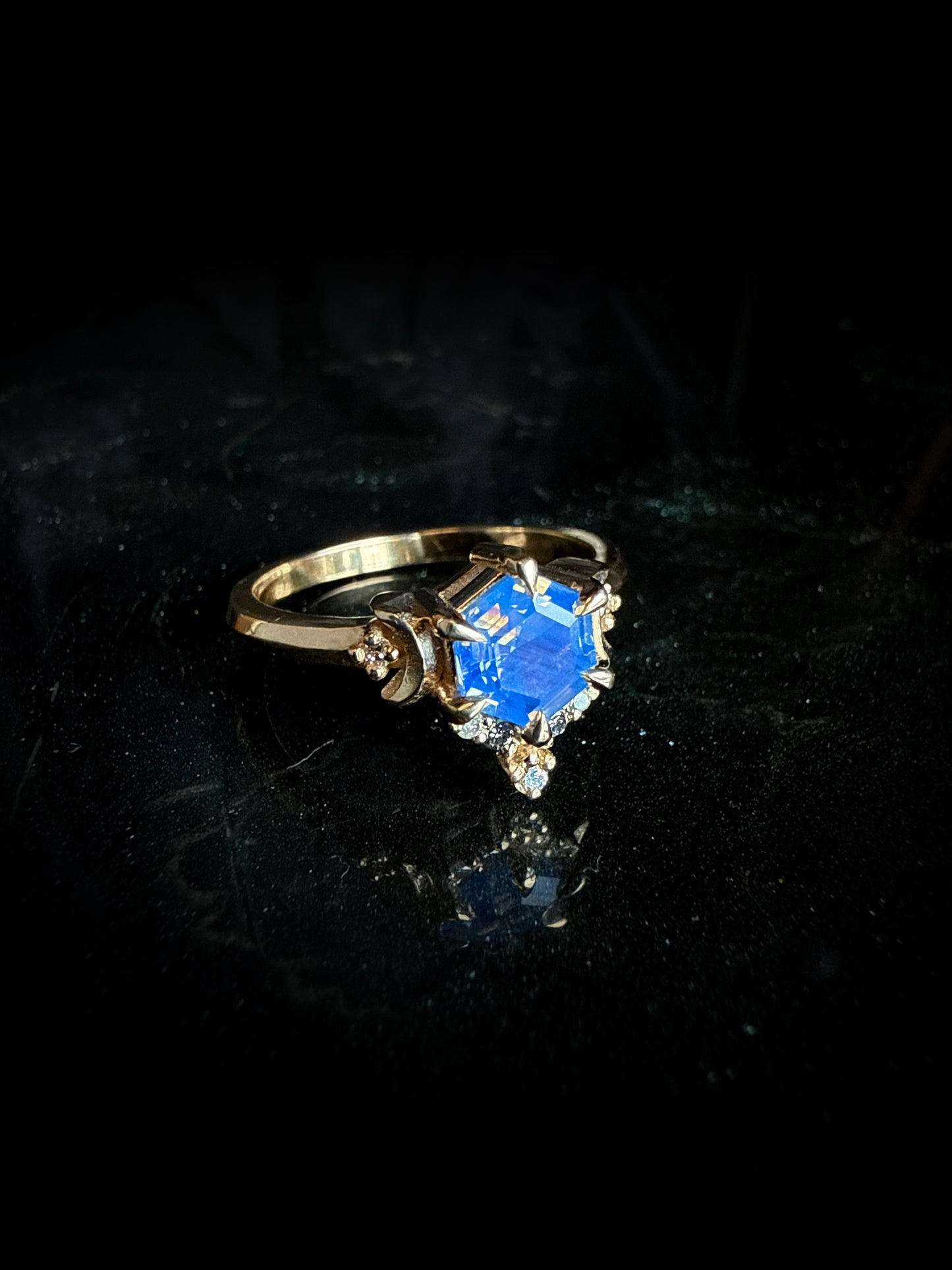 Ami Hex Opalescent Sapphire Ring