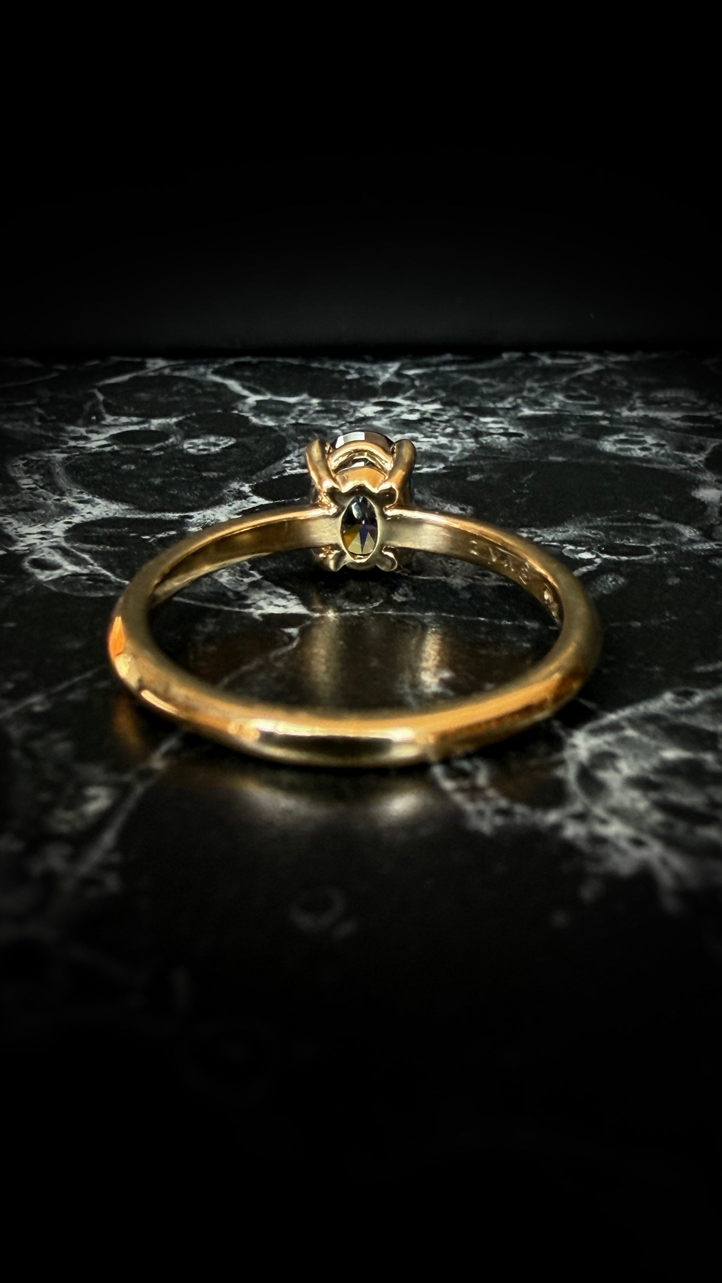 Olenna Oval Blue Moissanite Ring