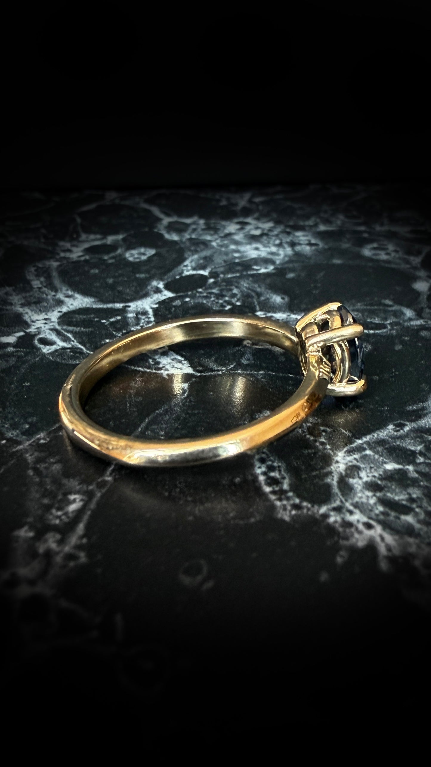 Olenna Oval Blue Moissanite Ring