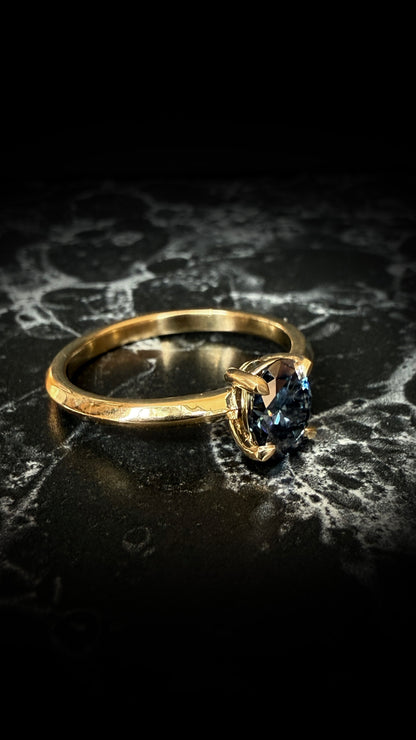 Olenna Oval Blue Moissanite Ring