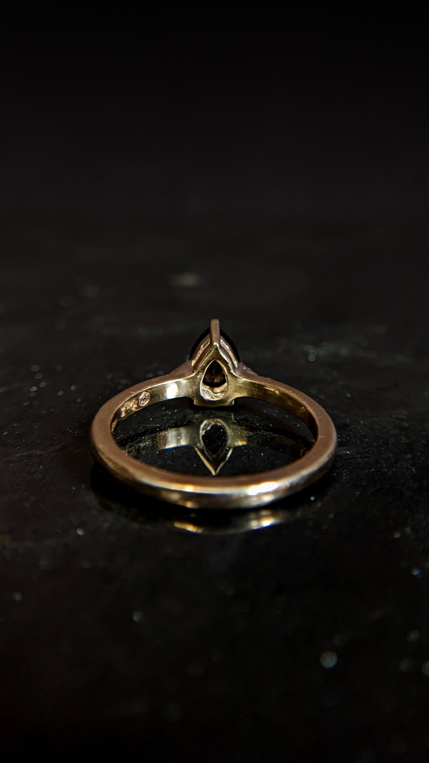 Luna Pear Spinel and Grey Diamond Ring