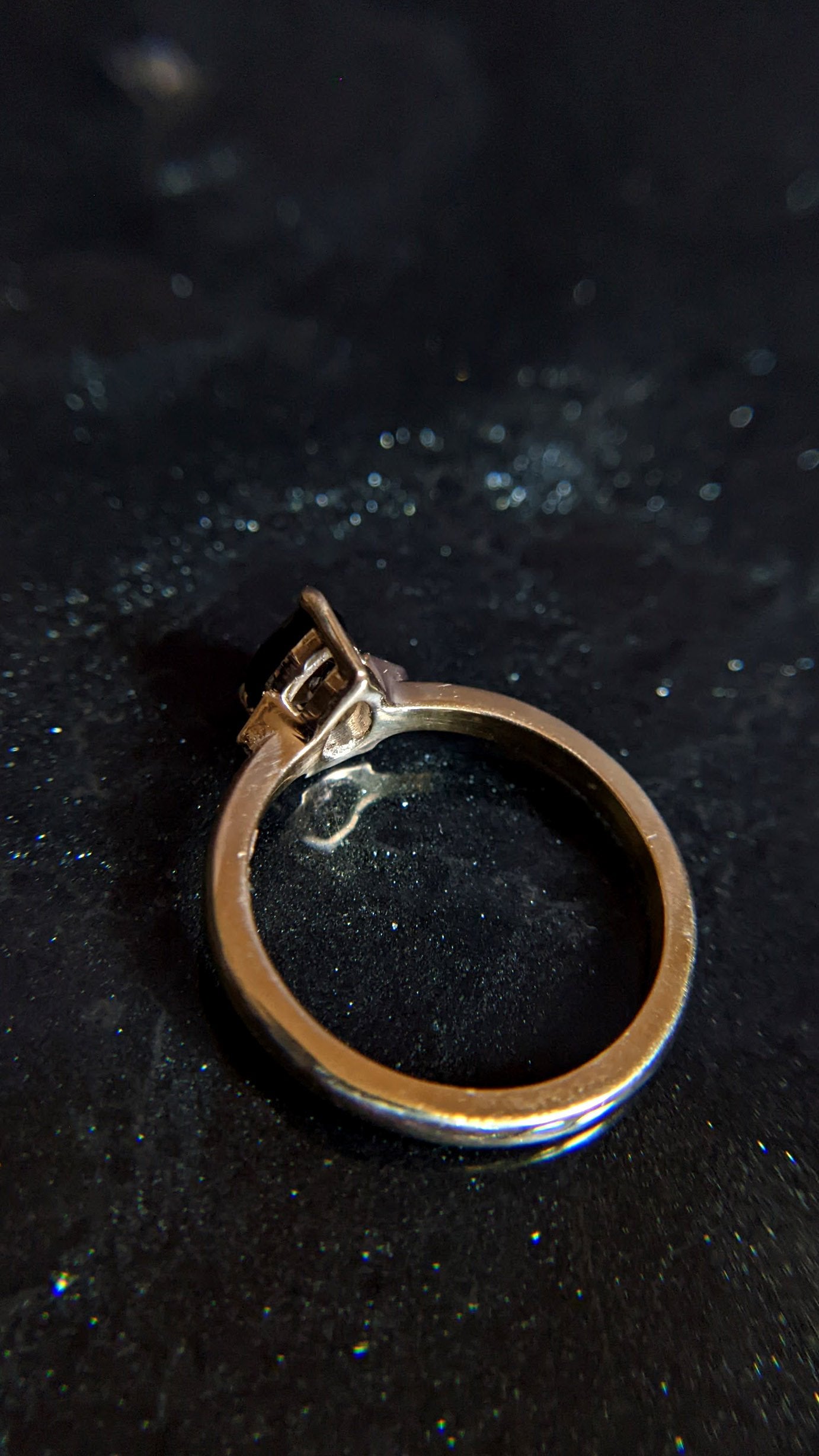 Luna Pear Spinel and Grey Diamond Ring