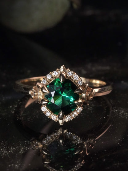 Setsuna Green Oval Celestial Ring