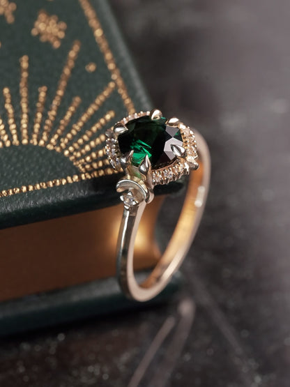 Setsuna Green Oval Celestial Ring