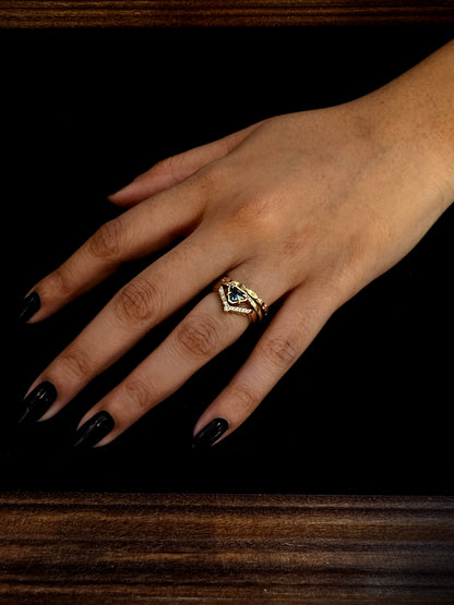 Ayres Montana Sapphire Shield Ring