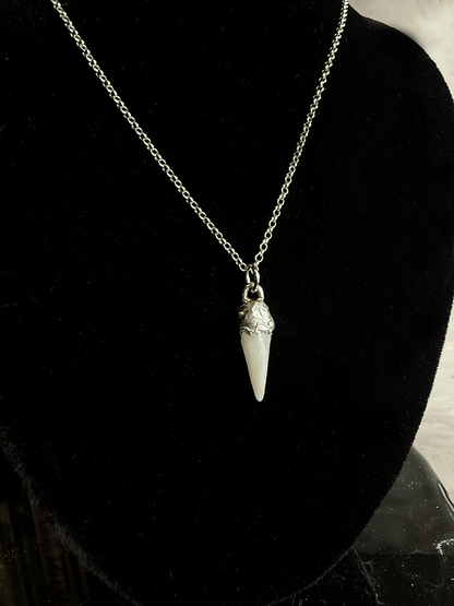 Pearl 'Tooth' Necklace - Silver