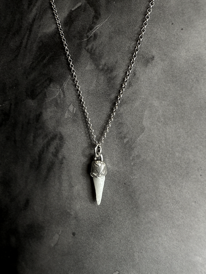 Pearl 'Tooth' Necklace - Silver