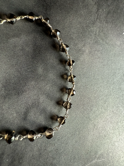 Smoky Quartz Silver Bracelet