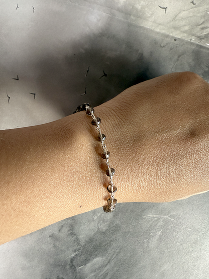 Smoky Quartz Silver Bracelet
