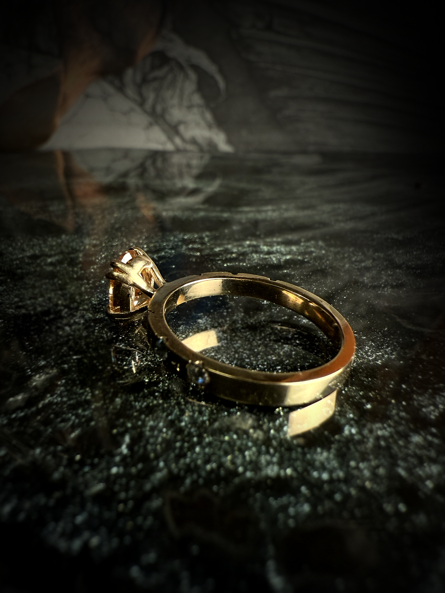 Sybill Oval Champagne Moissanite Ring