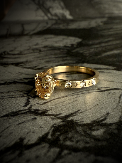 Sybill Oval Champagne Moissanite Ring