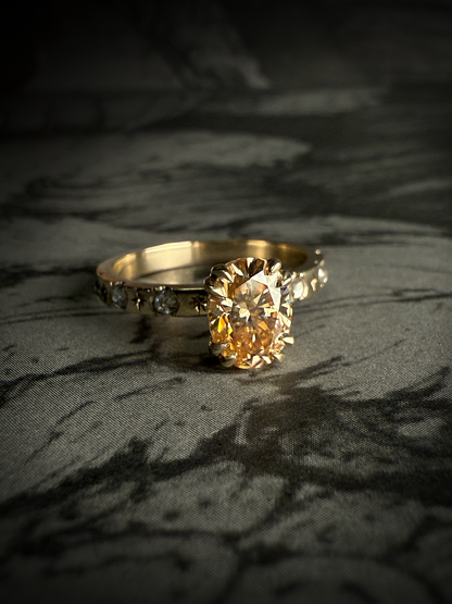 Sybill Oval Champagne Moissanite Ring