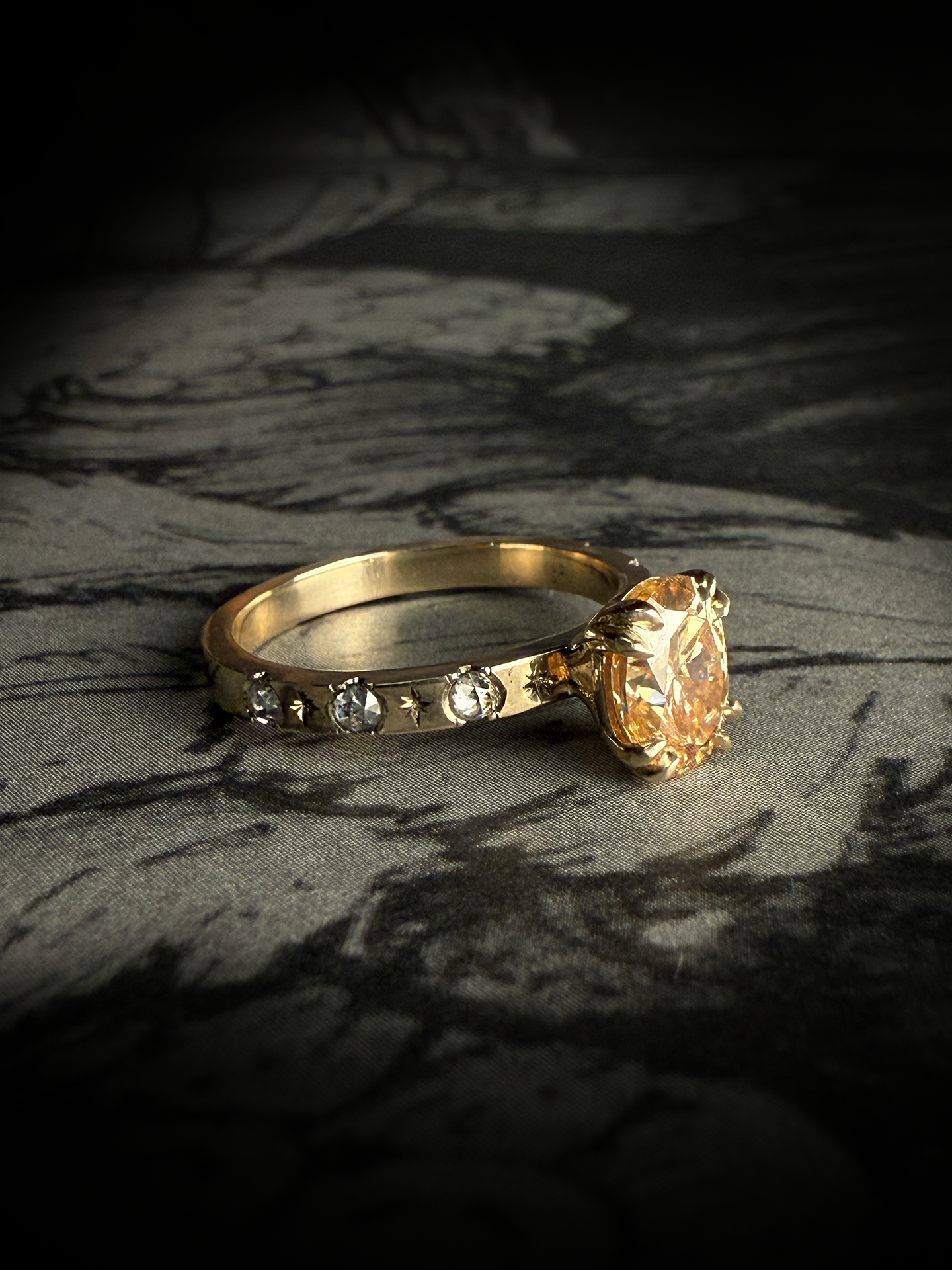 Sybill Oval Champagne Moissanite Ring