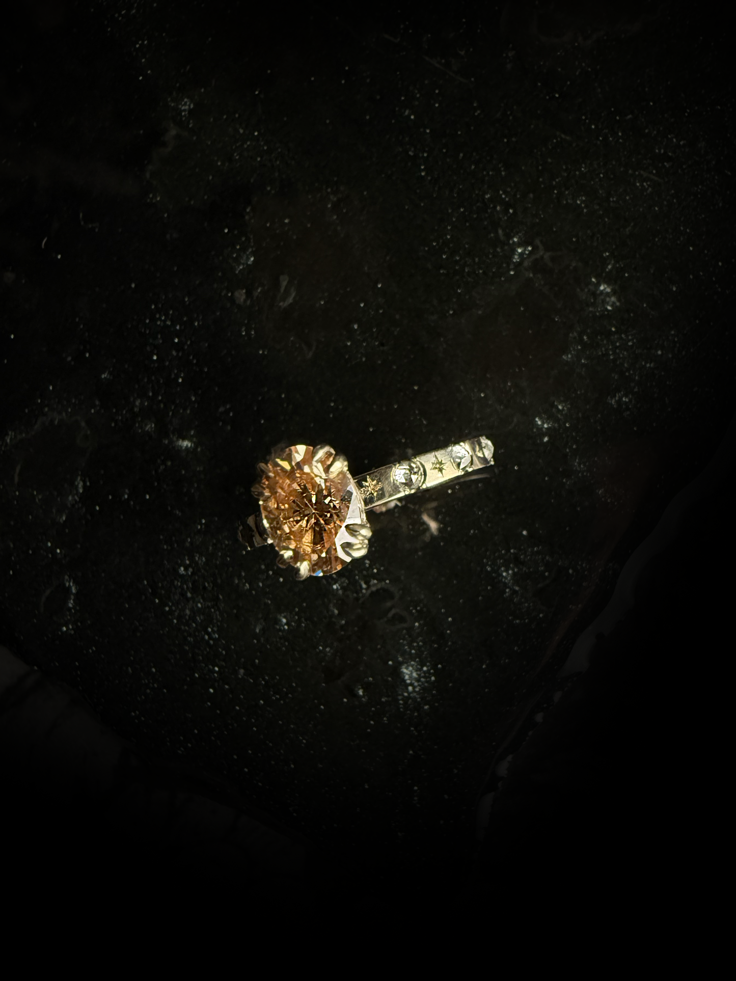 Sybill Oval Champagne Moissanite Ring