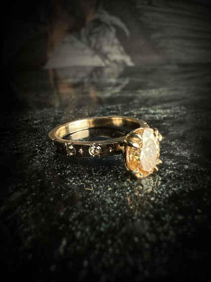 Sybill Oval Champagne Moissanite Ring