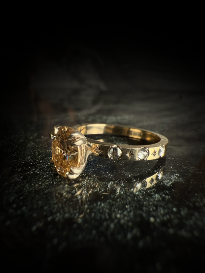 Sybill Oval Champagne Moissanite Ring