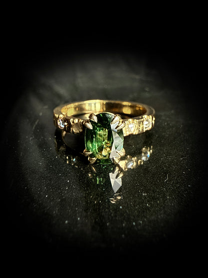 Sybill Oval Green Sapphire Ring