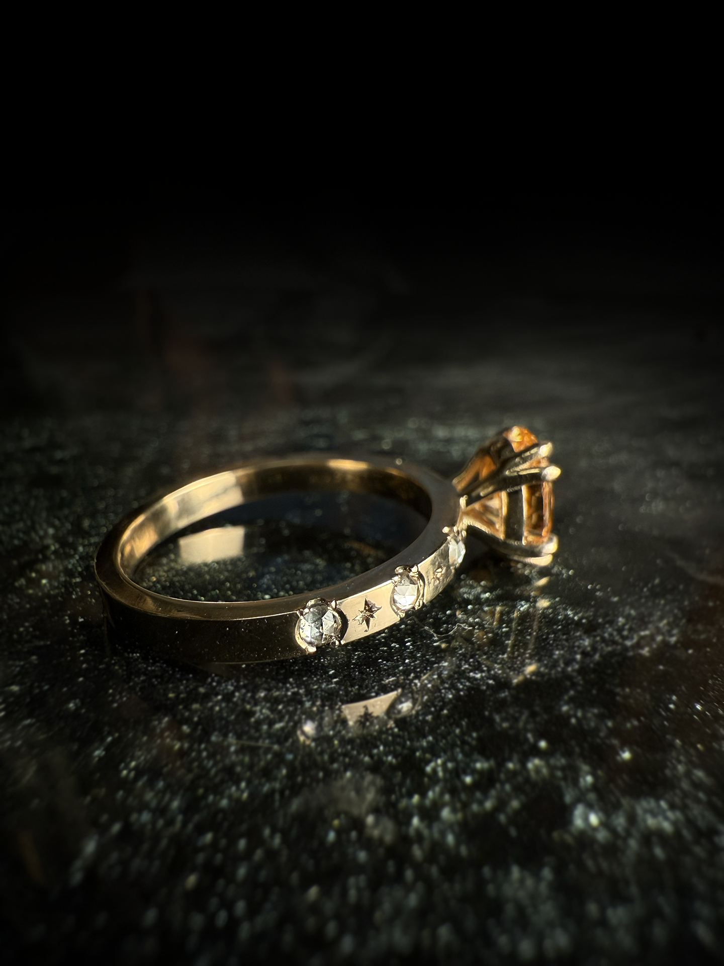 Sybill Oval Champagne Moissanite Ring