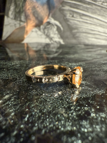 Sybill Oval Champagne Moissanite Ring