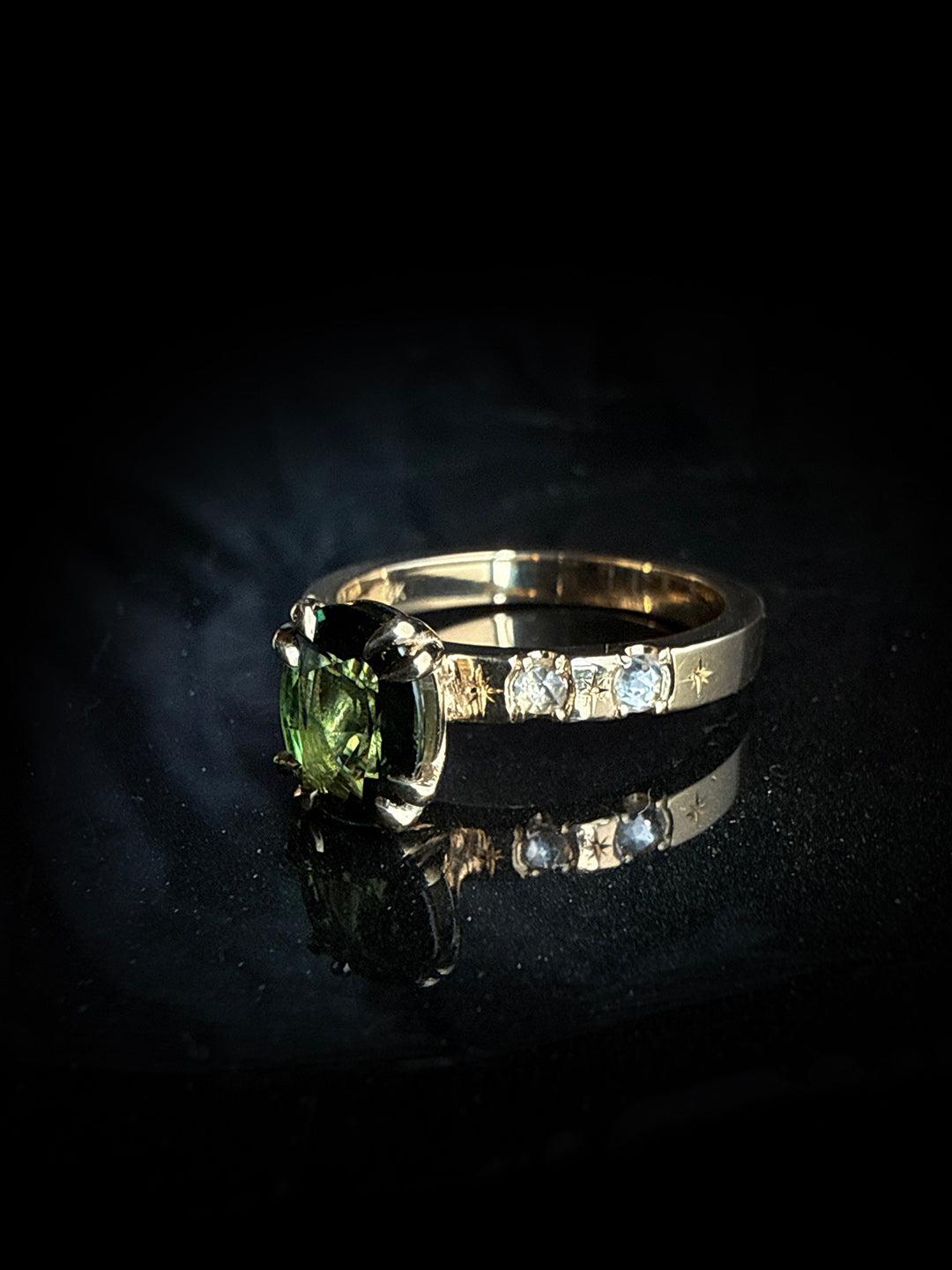 Sybill Oval Green Sapphire Ring