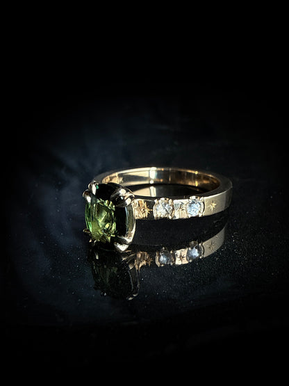 Sybill Oval Green Sapphire Ring