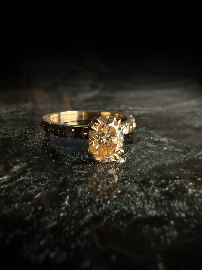 Sybill Oval Champagne Moissanite Ring