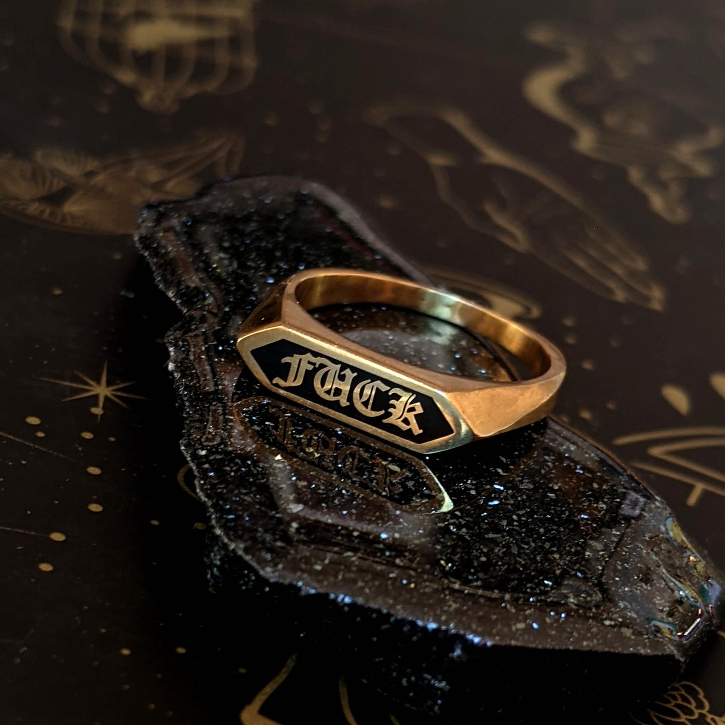 Text Signet - Brass Hex