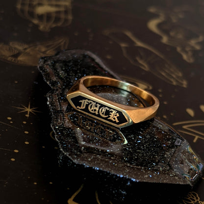 Text Signet - Brass Hex