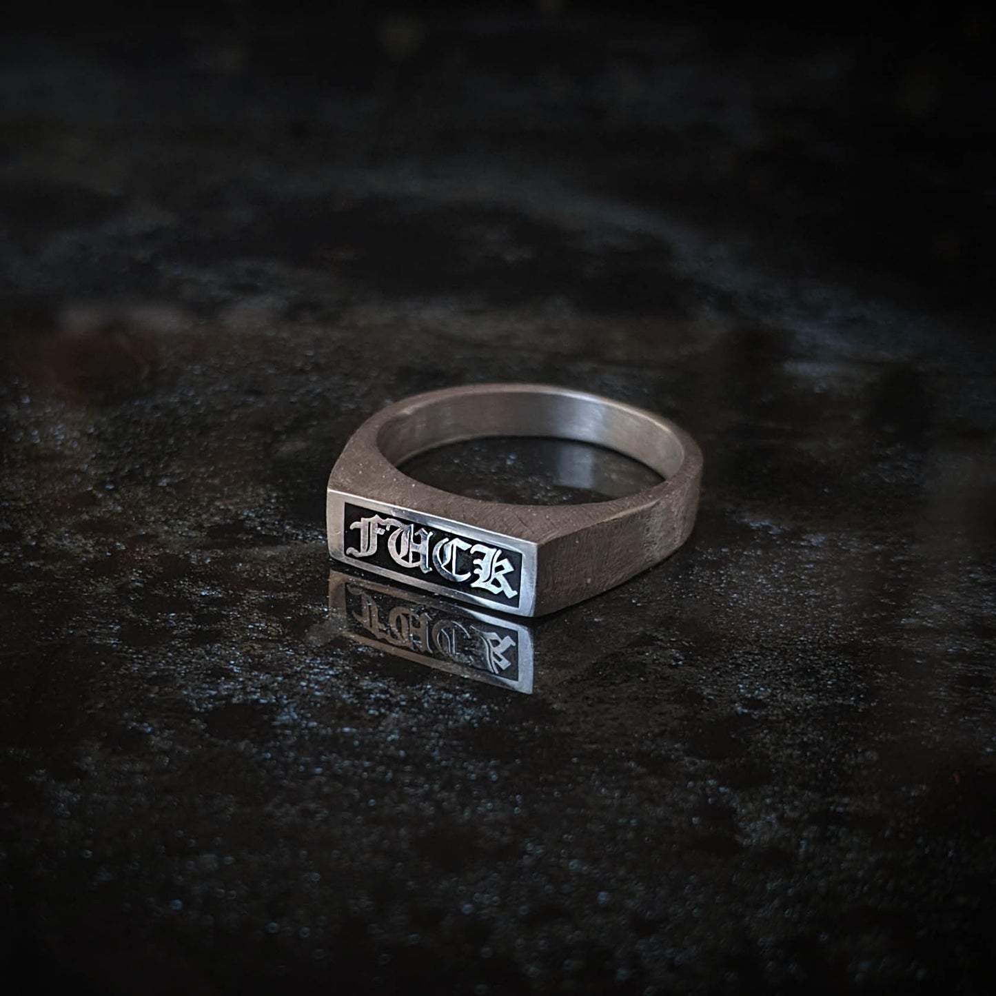 Text Signet - Silver Rectangle