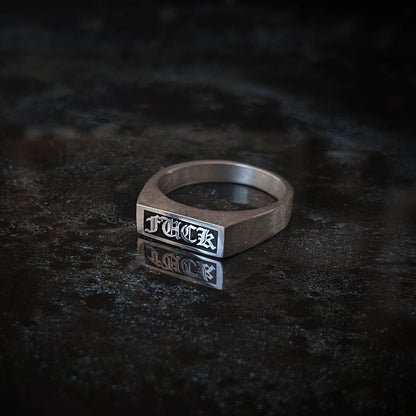 Text Signet - Silver Rectangle