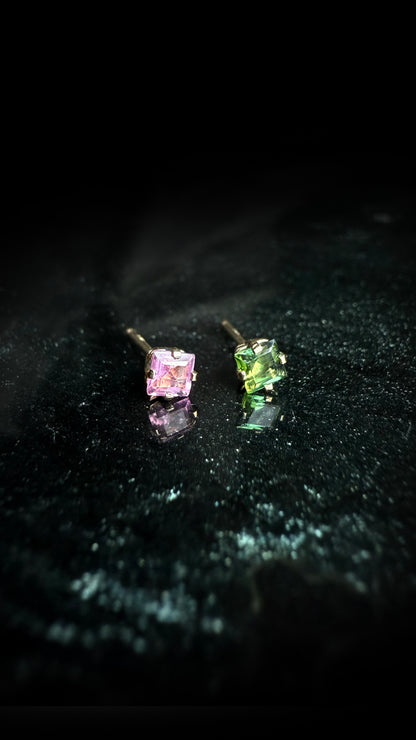 Azulon Tourmaline Gold Studs
