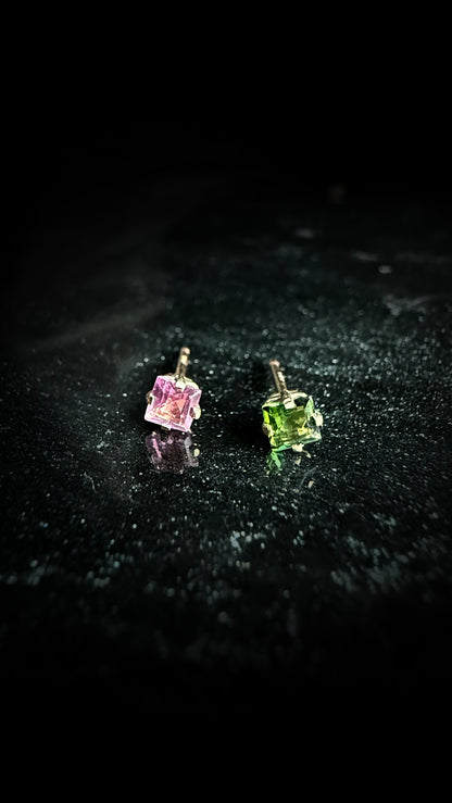 Azulon Tourmaline Gold Studs