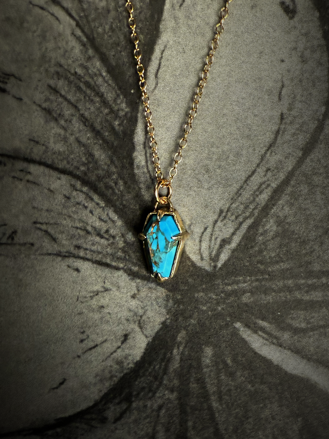 Lilith Turquoise Coffin Necklace