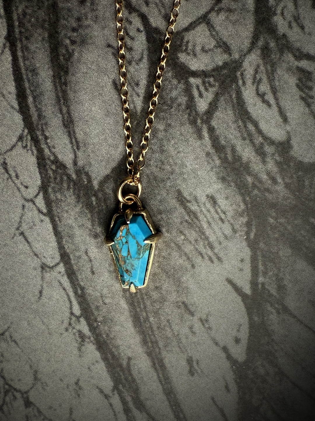 Lilith Turquoise Coffin Necklace