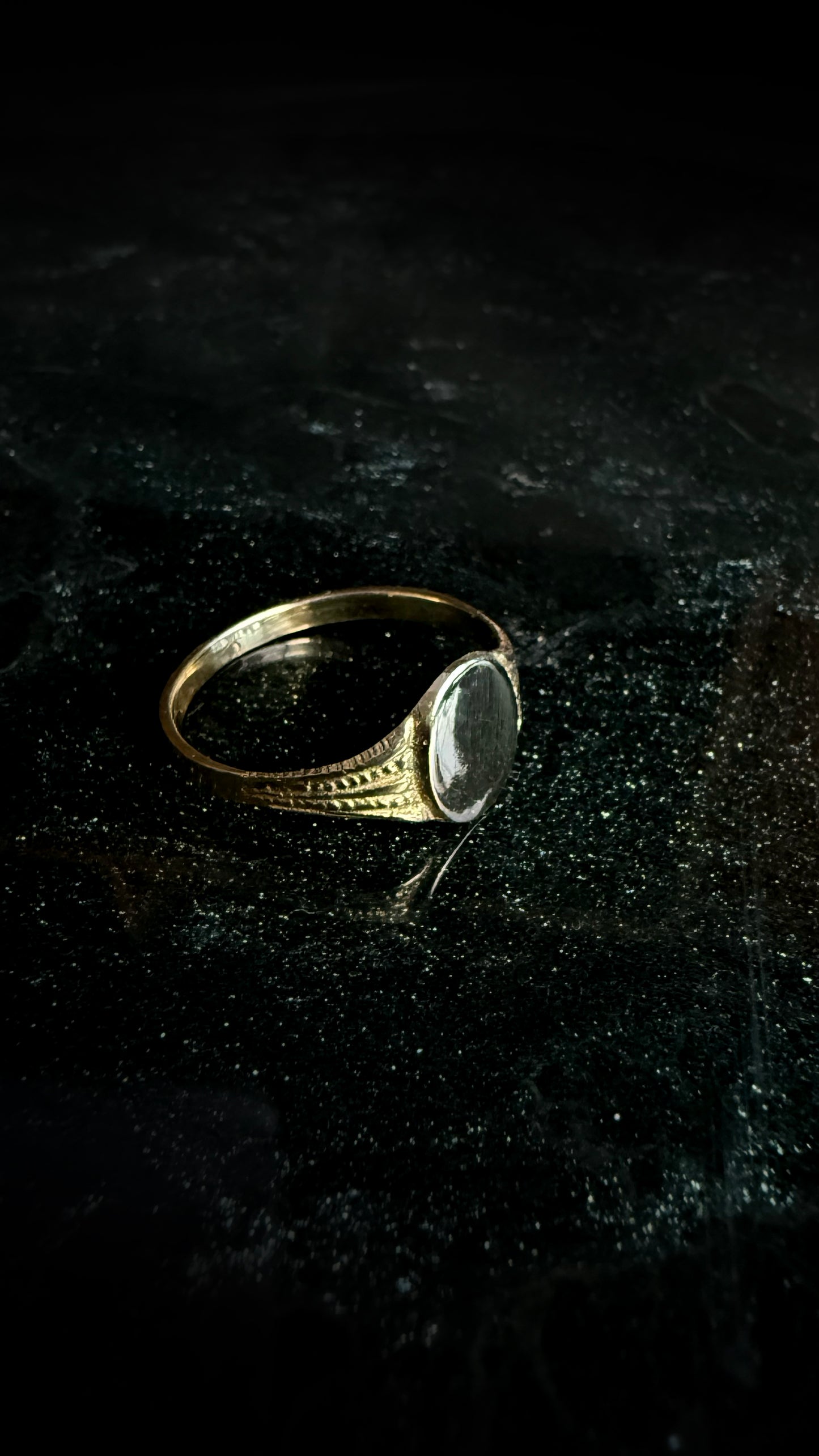 Vintage Style Oval Beaded Signet Ring