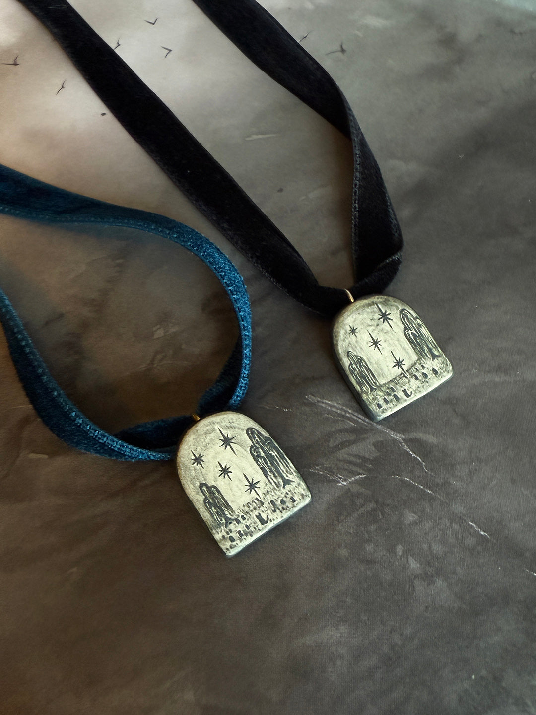 Willow Tree & Cat Cameo Necklace
